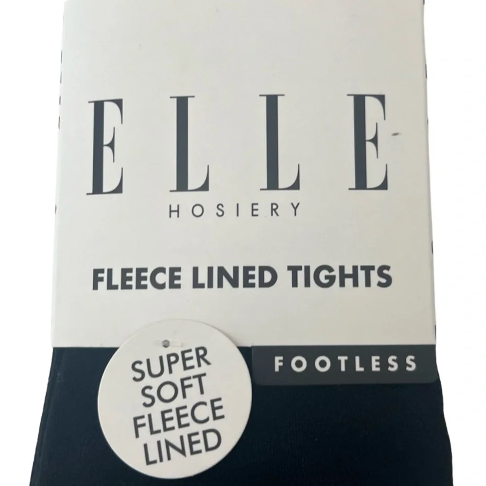 NEW Ella Fleece Lined Footless Tights 2 Pack Black Size M/L NIP